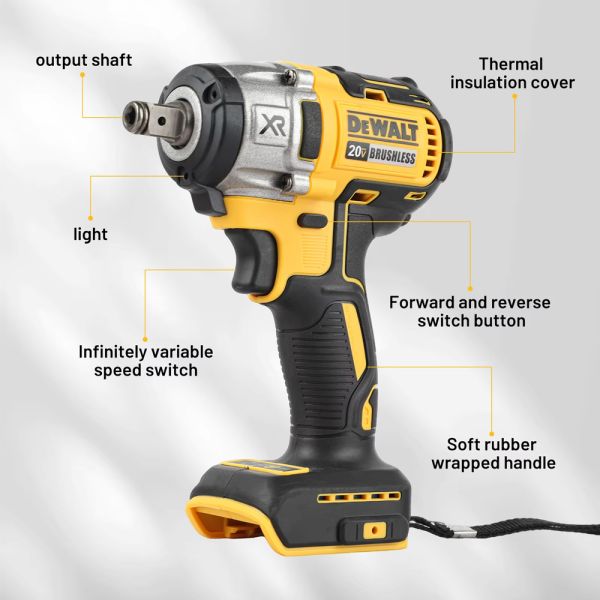 600N.M Torque Rechargeable Impact Wrench Multifunctional Electric Wrench 20V