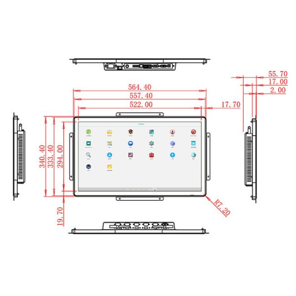 23.6-Inch Android Control Terminal for Traffic Monitoring, Facility Control Panels, Energy Systems, and Security Monitoring