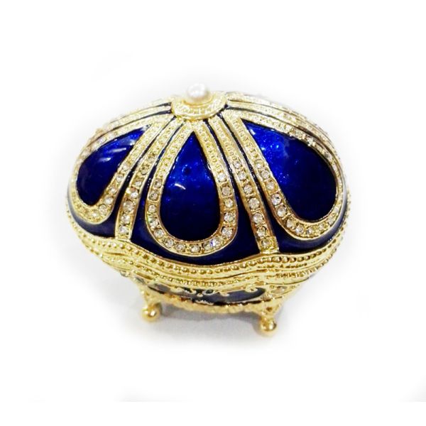 Handicraft faberge egg metal jewelry box Faberge Egg Trinket Jewelry Box with a Pearl  Estee Egg Jewelry trinket box
