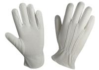 Gants industriels de travail de coton trois lignes de points le temps arrière de longue durée
