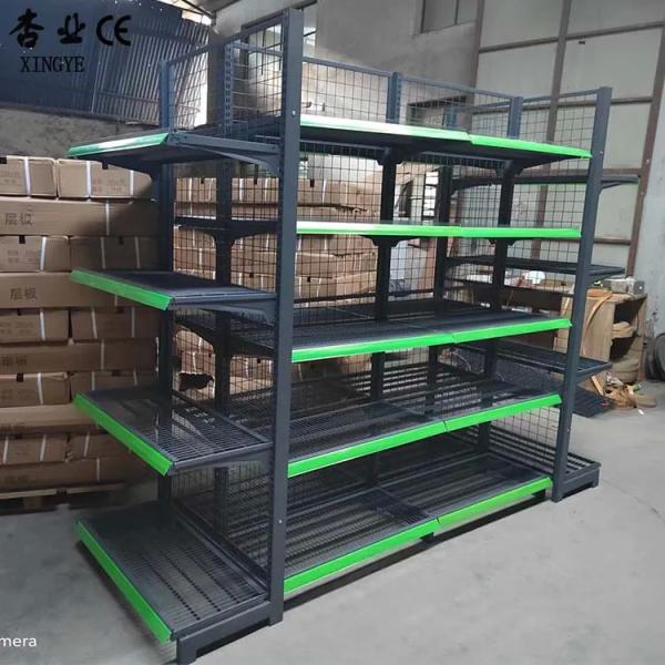 Steel Metal Grid Display Rack For Supermarket Shop Exhibit Net Mesh Shelf