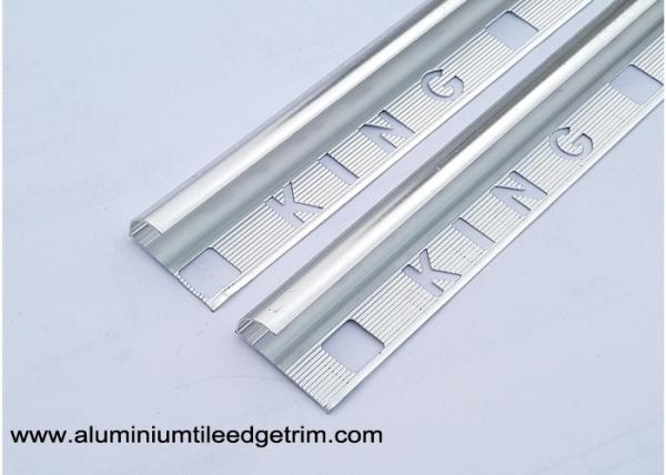King Type Rounded Aluminium Tile Edge Trim Anodized Shiny Silver 2.5m Length