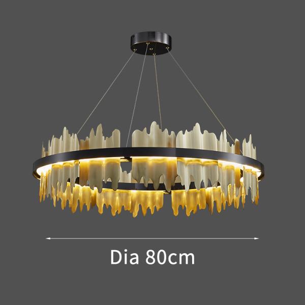 Modern Creative Circle LED Black Chandelier Lobby Hotel Light(WH-CY-164)