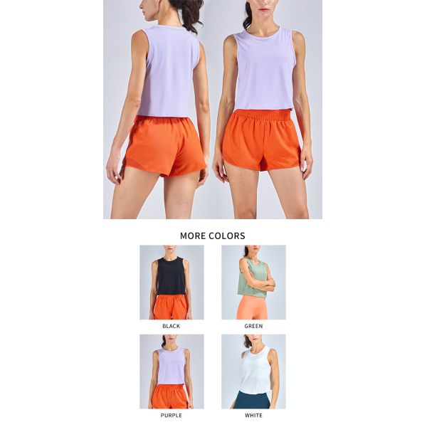 Sleeveless Women Activewear T Shirts Nude Feeling Yoga Vest Top