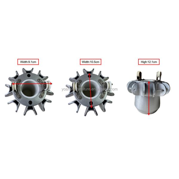 Heavy Duty One Piece Alloy Canopy Hub with Pulleys for 8 Rib Market Umbrella Replacement