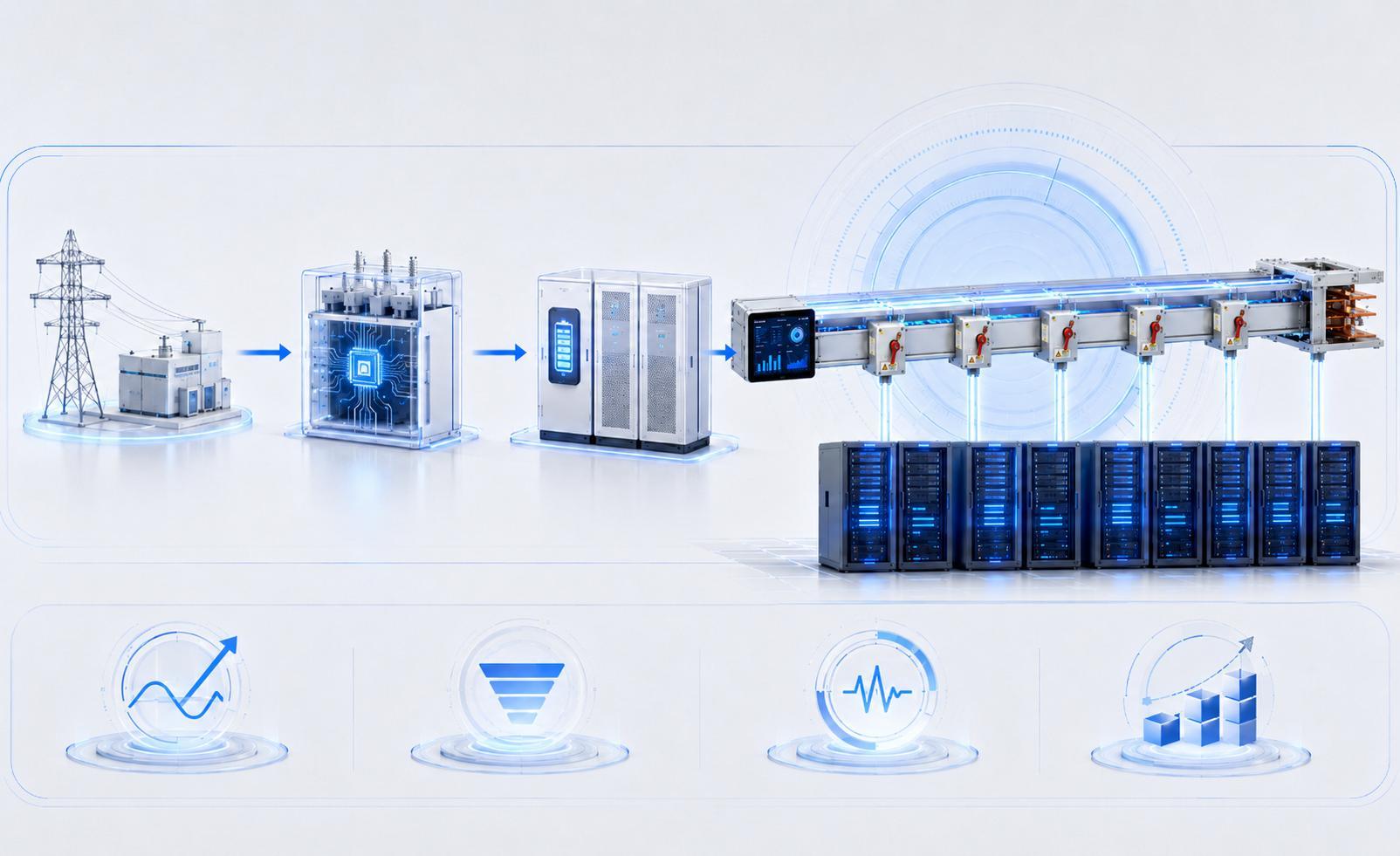 AI+ Intelligent Busway System with 800V HVDC Ready and Solid State Transformer Upgrade Reserve for AI Data Centers