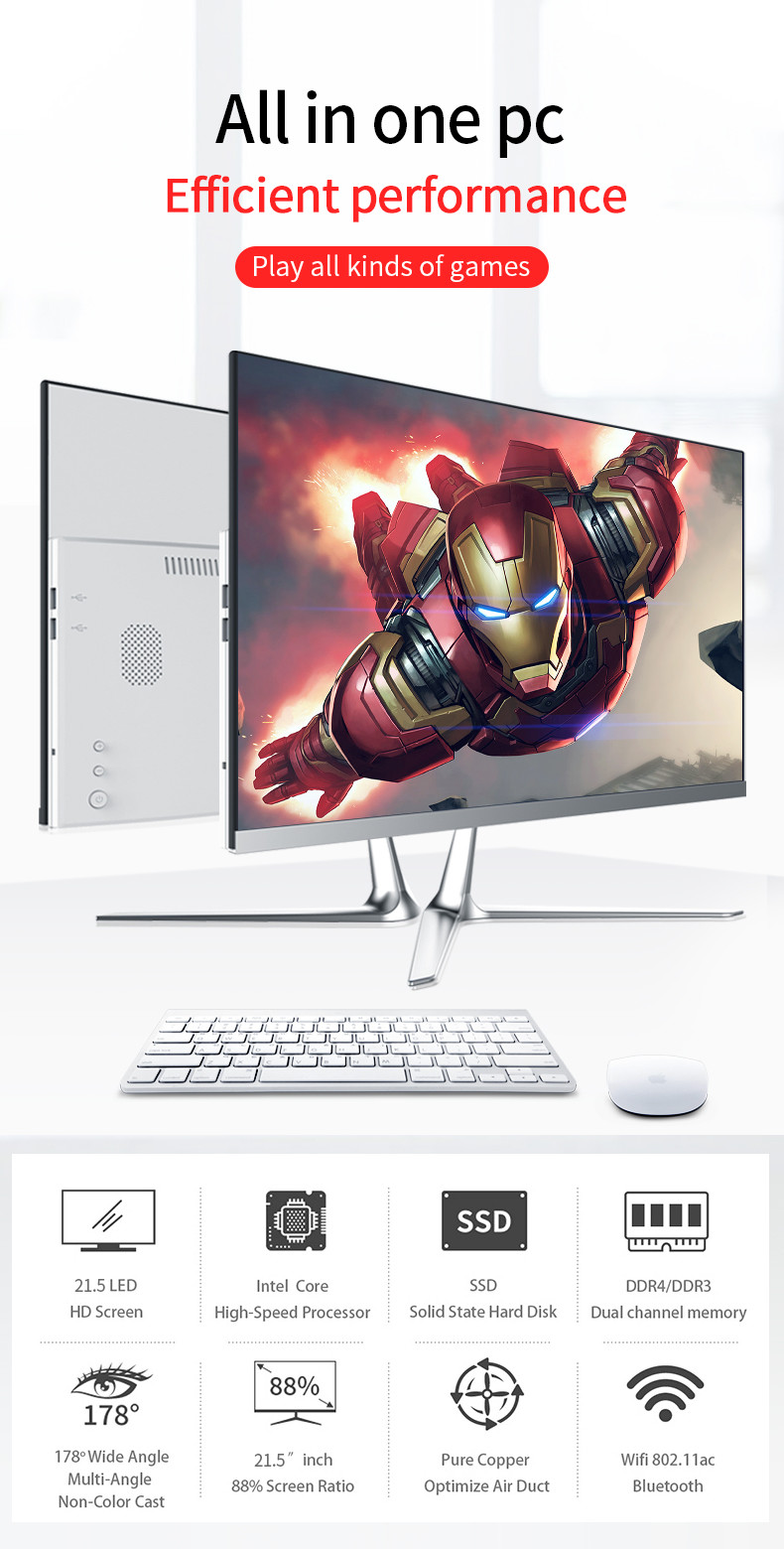 HDD500GB I5 4300 21,5 дюйма все в одном ПК с функцией WIFI