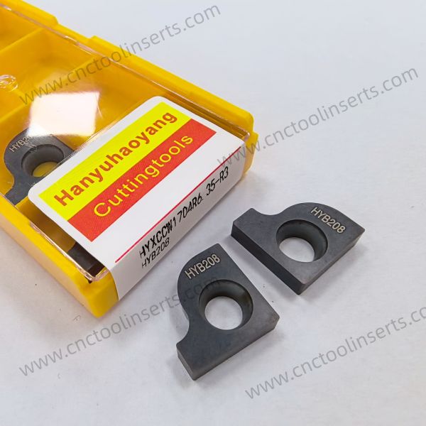 Insertado de fresado CNC con recubrimiento PVD HYXCCW1704R6.35-R3 HYB208, adecuado para materiales difíciles de mecanizar, excepto aleaciones de alta temperatura.