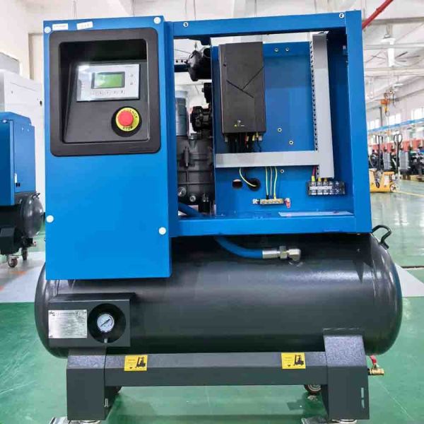 Jufeng Single-Phase 220V Permanent Magnet Variable Frequency Screw Air Compressor with Air-Cooled Cooling Method