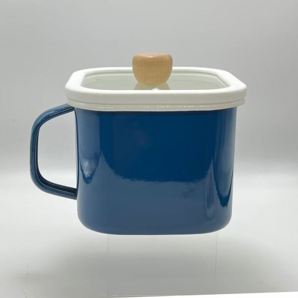 Enamel Rolled Edge Rim Multifunctional Metal Cooking Pot Noodle Soup Pot with Lid Durable Construction