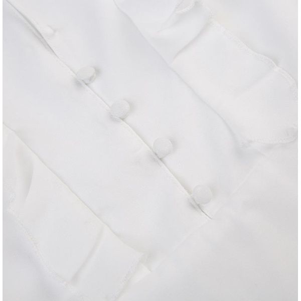 La mousseline de soie faite sur commande de la Chine d'usine d'habillement a hérissé robe de douille évasée par décolleté en V de Breasted la longue