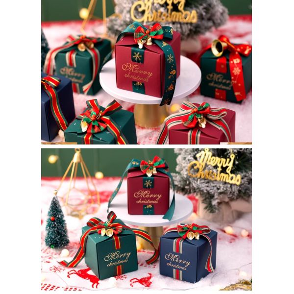 Customized Tote Bag Christmas Paper Gift Box Packaging with Recycled Materials