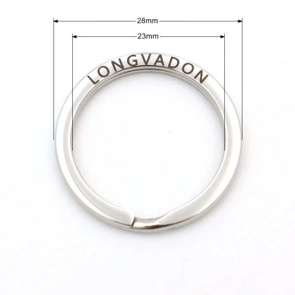 Custom Stainless Steel Key Ring Mirror Polished Metal Key Chain Ring Silver