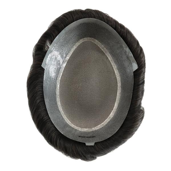 Duro Mono PU Indian Human Hair Toupee Men's Wig Hair Replacement Fine mono