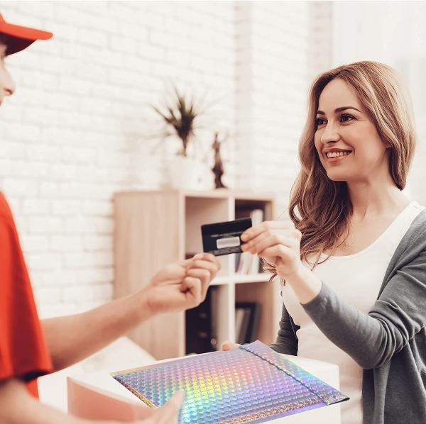 CTCX Poly Bubble Mailers Custom Thermal Mailer Bubble Envelopes Gold Rainbow Purple Metallic Holographic Padded Bubble Mailer