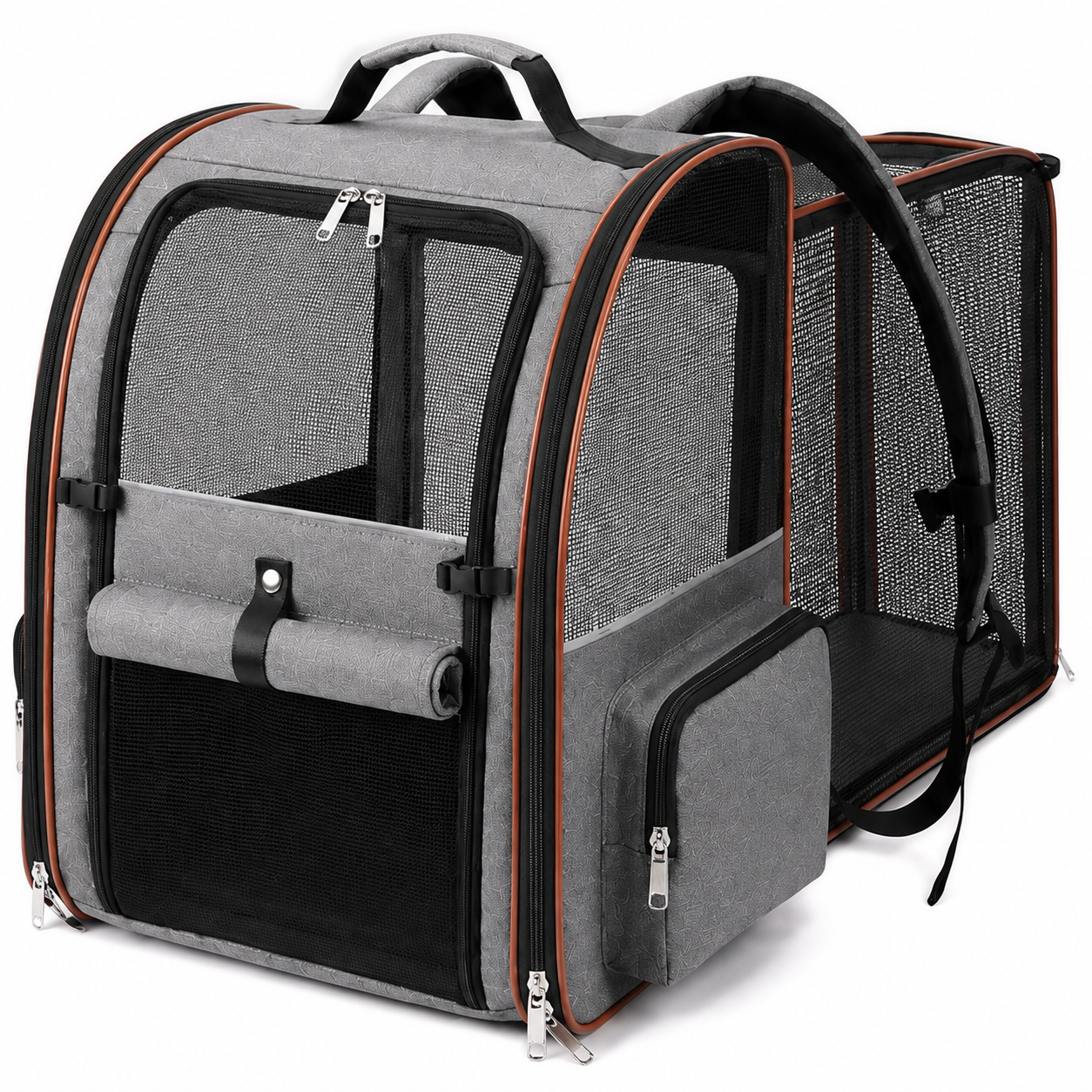Cat Backpack Carrier for Travel and Hiking, Expandable Pet Carrier Backpack with Breathable Mesh, Sun Shade Window, Front Opening Design for Small Dogs and Medium Cats up to 18 lbs