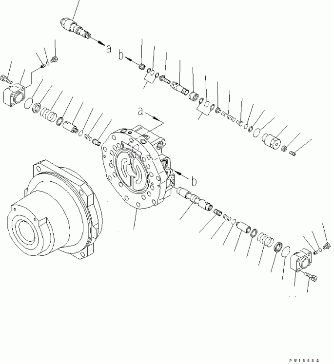 21N-60-34100 21N-27-00130 Travel Motor Motor Final Drive Assembly For Komatsu PC1250-7 PC1250-8