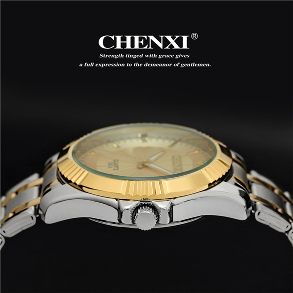 Day&Date Display Watch with Calenda Golden Color Cool Business Man's Watch Stainless Steel