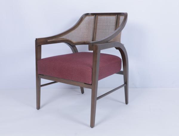 No Folded Customized Modern High Back Armchair Fabric Wood Frame