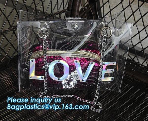 Crossbody Shoulder Messenger Bags Clear PVC Crossbody Bag Waterproof, Shoulder Strap PVC Clear Tote Bag, pack, pac, bags