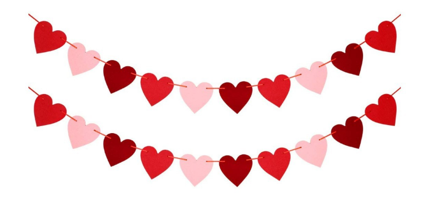 Valentine's Heart Garland Banner String For Anniversary Wedding Birthd Party