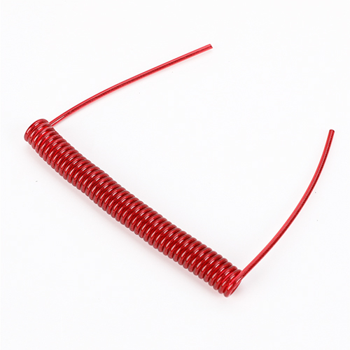 Clear Red Wire Spiral Lanyard Cable TPU EVA Pantone Flexible Coil Lanyard