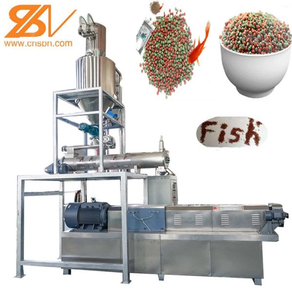 Double Screw Fish Feed Making Pet Food Processing Machinery 201 Staineless