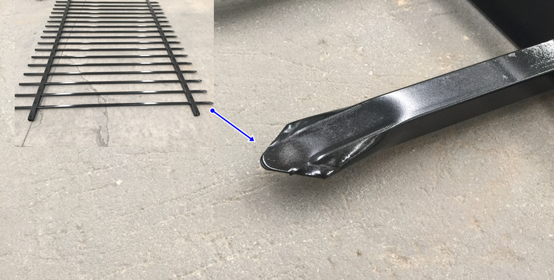 Stain Black Garrison Security Fencing Panels Australia Sydney Standard 2100mmx2400mm Width Rail 40mm /45mm Crimped Spear