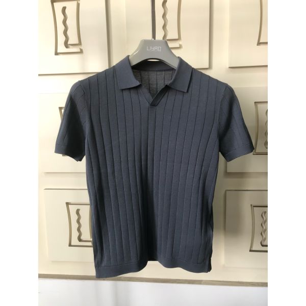 Men's Casual Summer Short Sleeve for Polo Shirt Button Breathable Geometric Pattern 100% Polyester Knit Stretch Golf Shirt for