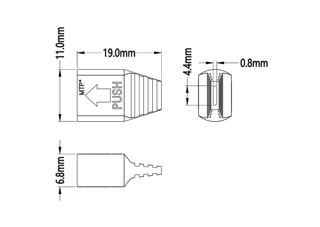 12 гибкий провод полярности b Aqua кабеля мультимодных 50/125 3.0mm LSZH хобота ядра MPO