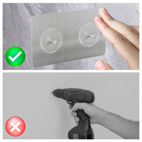 Double Nail Self Adhesive Bathroom Accessories And Fixtures No Drilling