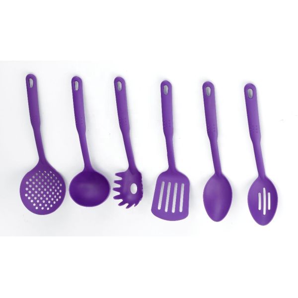 6pcs Nylon Kitchen Tools Set for Salad Spoon Production and Green Kitchen Table Tools