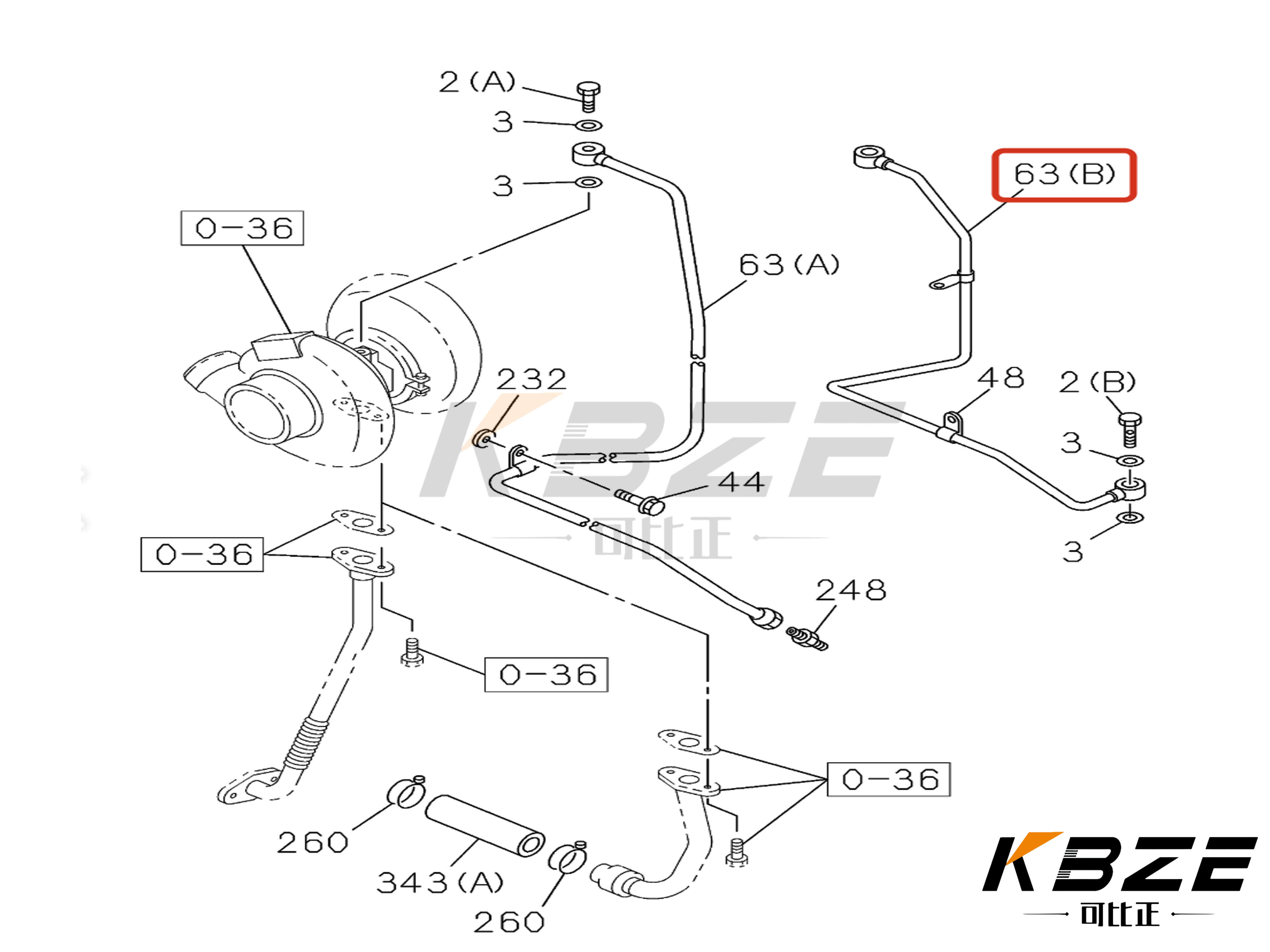 KBZE 8-97222120-1 8972221201 ЭКСКАВАТОР HITACHI ТУРБО МАСЛЯНАЯ ТРУБА ZAX110 ZAX120 ZAX130 ZAX160 ZAX180