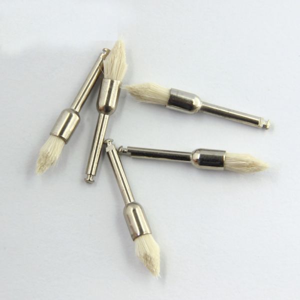 Oral Prophylaxis Dental Prophy Brush Polishing Soft Goat Hair White Tapered Pointed