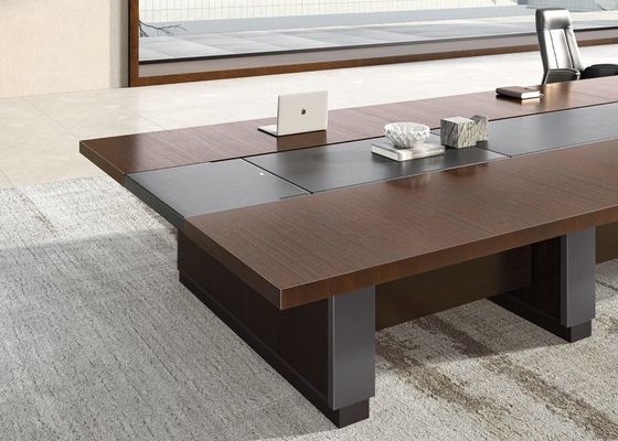 Larry Conference Table with L-shape Structure and Modern Retro Styling in Multiple Sizes
