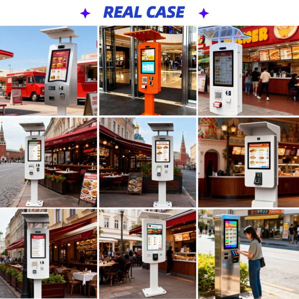 IP65 Waterproof Outdoor Touch Screen Kiosk with 21.5 HD Display and 10-point Capacitive Touch for Self Ordering