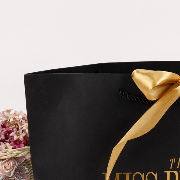 Creatrust Art  China Washable Brown Black Logo White Handle Bread Yiwu Mini Candy Kraft Paper Bag With Ribbon