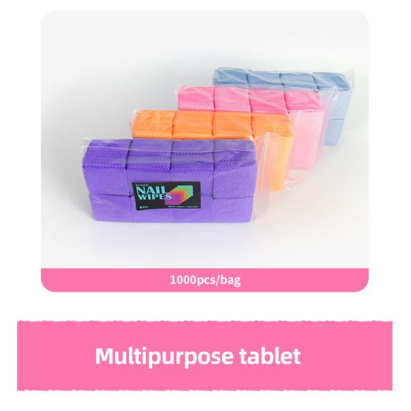 Almohadillas de algodón naranja y azul para quitar esmalte de uñas, 200 unidades, almohadillas de algodón para uñas