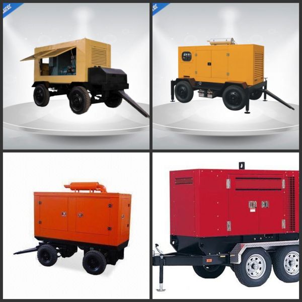 Portable Diesel Trailer Mounted Generator With Water Cooled Cooling System