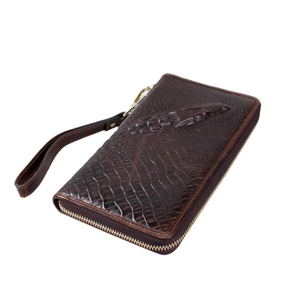 ROHS Alligators Carteras Mens Thin Leather Wallet Handmade Crocodile Skin 21x12cm