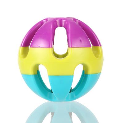 Durable Tri-Color Pet Bell Ball - Eco-Friendly Plastic Toy for Cats and Dogs - Interactive and Safe