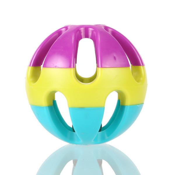 Interactive Tri-Color Bell Ball - Durable Plastic Toy for Cats and Dogs - Stimulating Sound Play