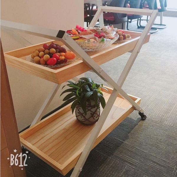 Customized Logo Metal Movable Trolley Hand Carts for Hotel and Medical Customized