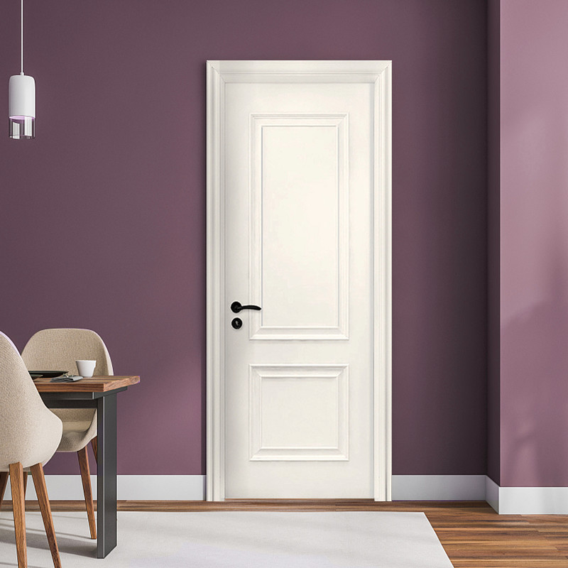 Interior Design Picture Soundproof White Wpc Solid Door Sheet Board Raw Material Frame Branded  for Bathroom with Smart Lock