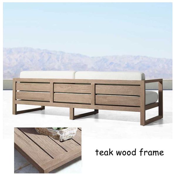 Luxury Teak Outdoor Furniture Patio Couch Modern Resort Outdoor Lounge Sofa Set
