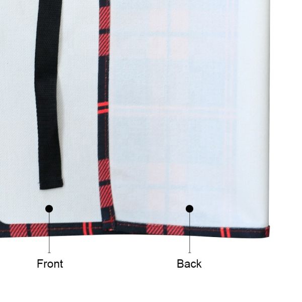 Personalized Sublimation Blank Red Plaid Kitchen Apron For Woman and Man