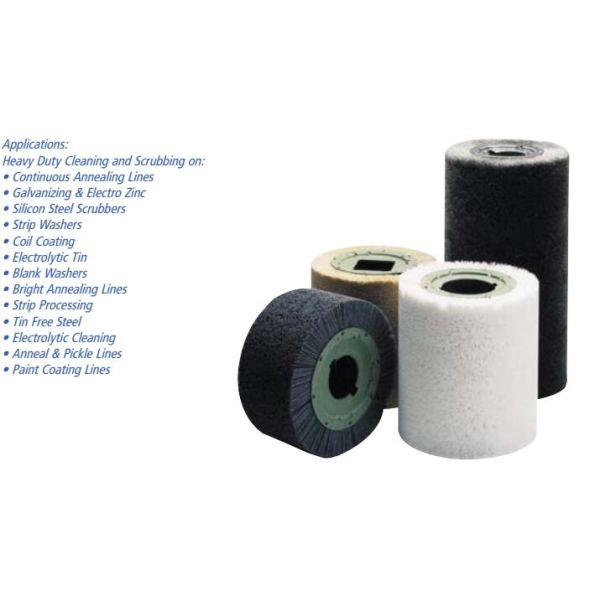 Coil Coating Lines Nylon Roller Brush Interlock Scrubber Brush 350 Mm OD