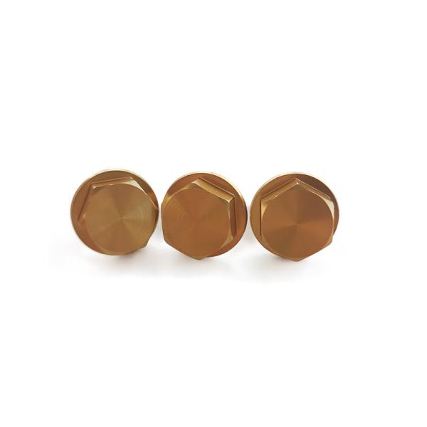 Stainless Steel 304 / Aluminum Decorative Wheel Bolts Gold Anodized