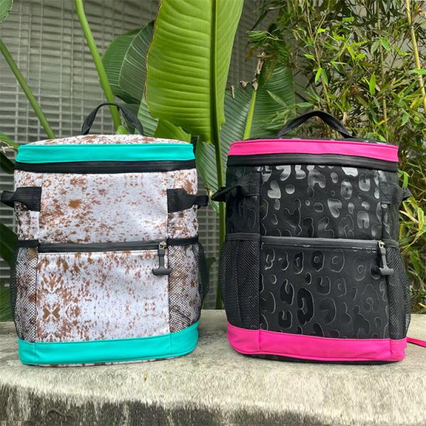 Último design Saco de almoço isolado Leopardo Mochila de piquenique colorida isolado