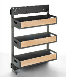 Кухни стороны тяги организатор шкафа вне, вытягивает вне корзину металла в утюге